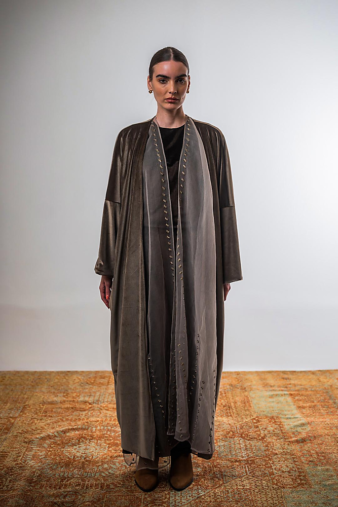 Layered bisht set (Taupe)