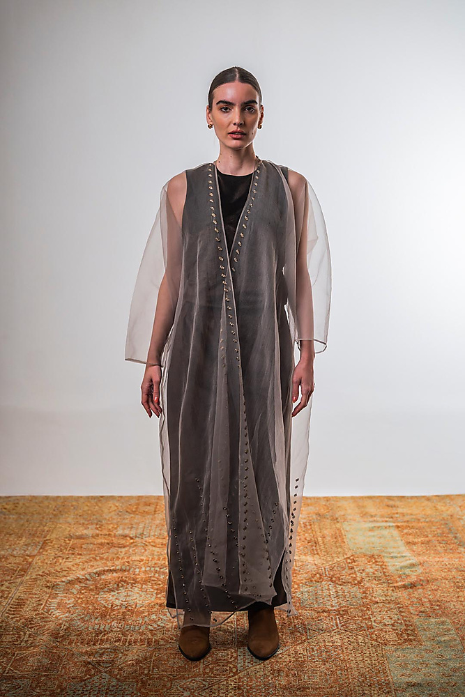 Layered bisht set (Taupe)