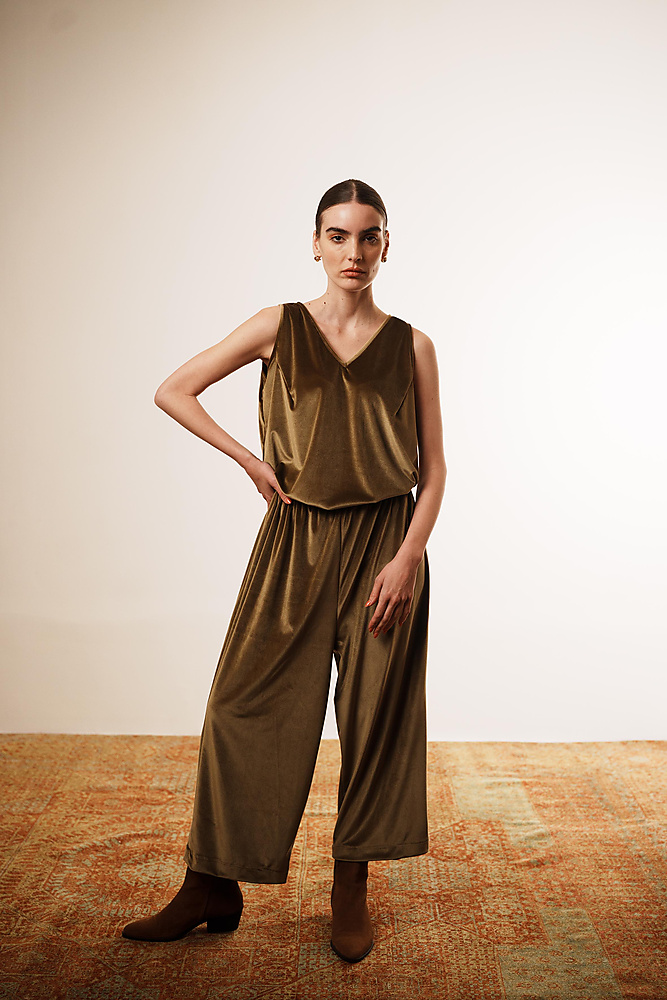 Layered bisht set (Olive Green)