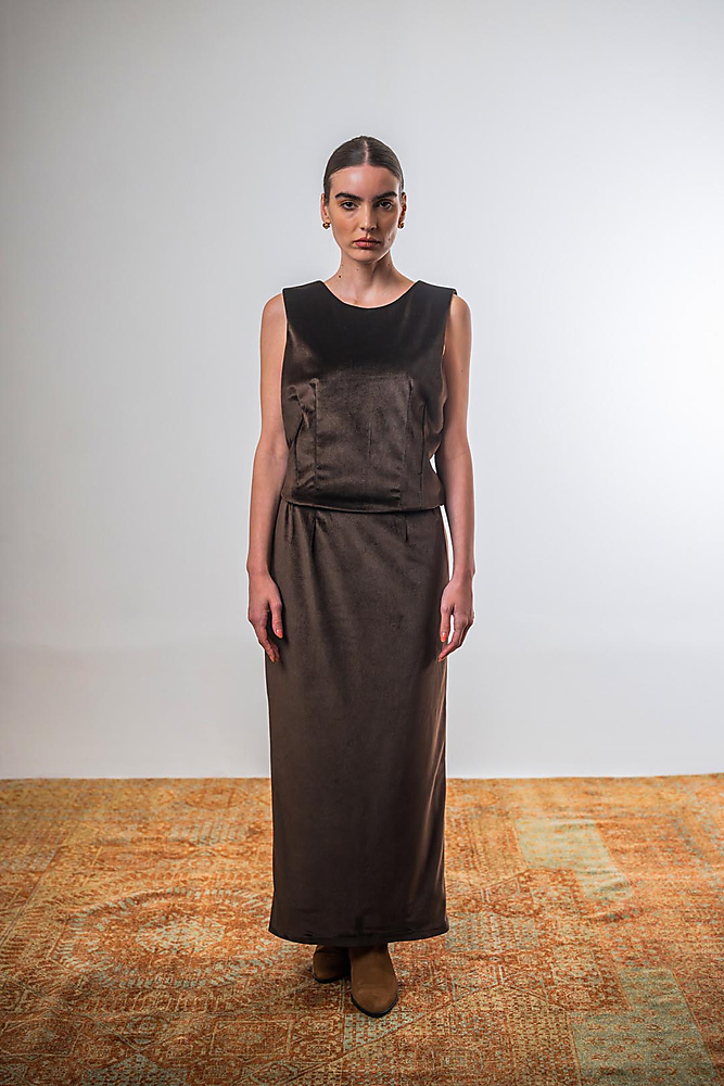 Layered bisht set (Taupe)