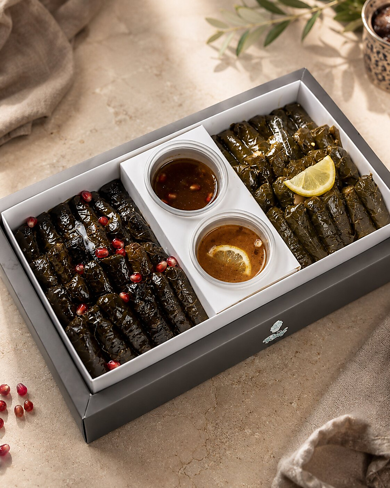 Grape Leaves, Pomegranate Molasses and Lemon