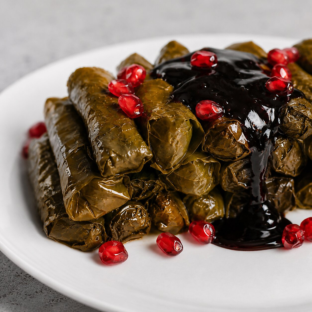 Grape Leaves, Pomegranate Molasses 50