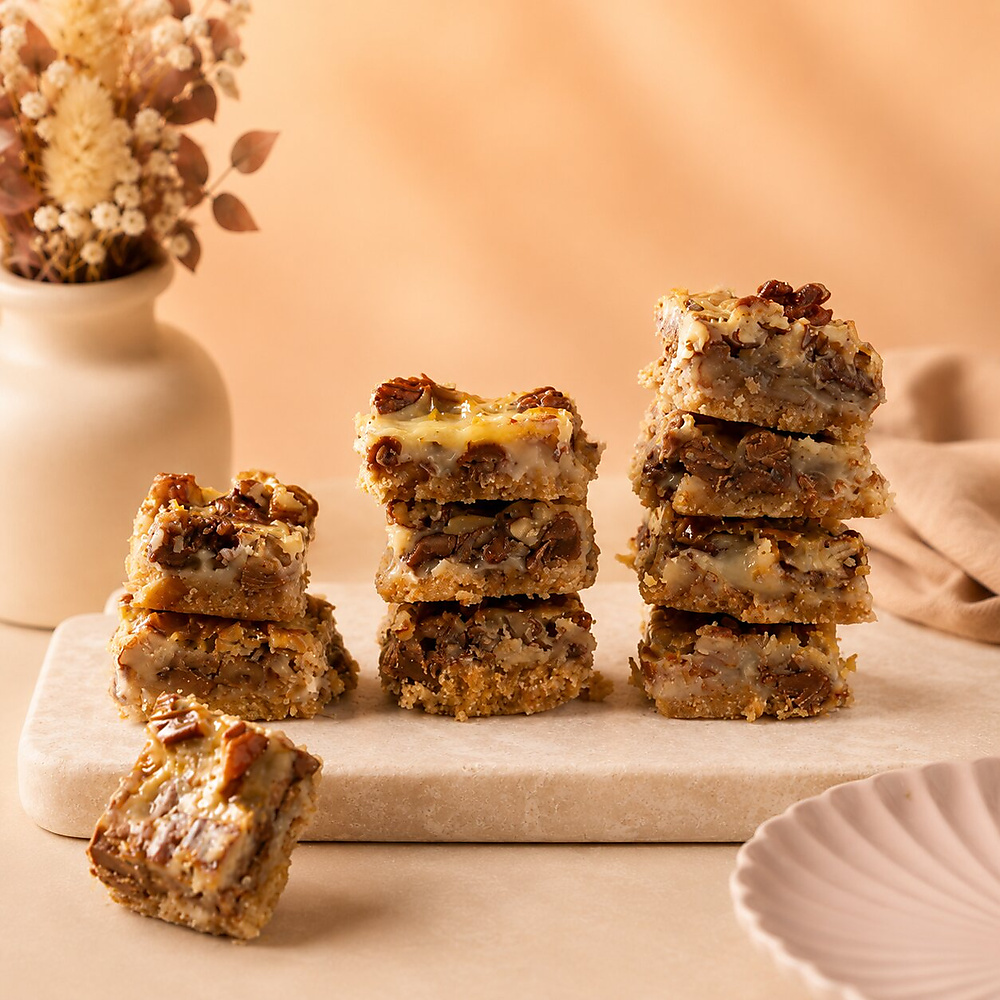 Nuts bites with kinder sauce