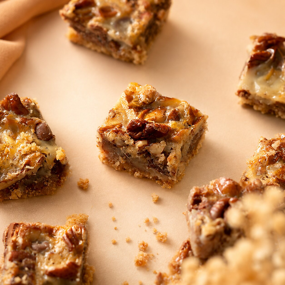 Nuts bites with kinder sauce