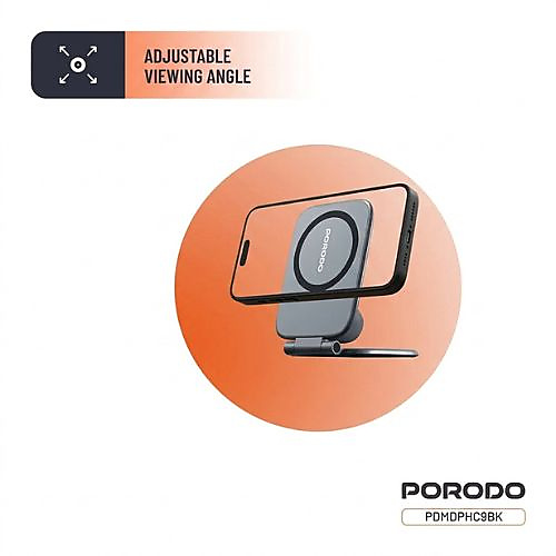 حامل هاتف Porodo Magnifold فائق النحافة - أسود