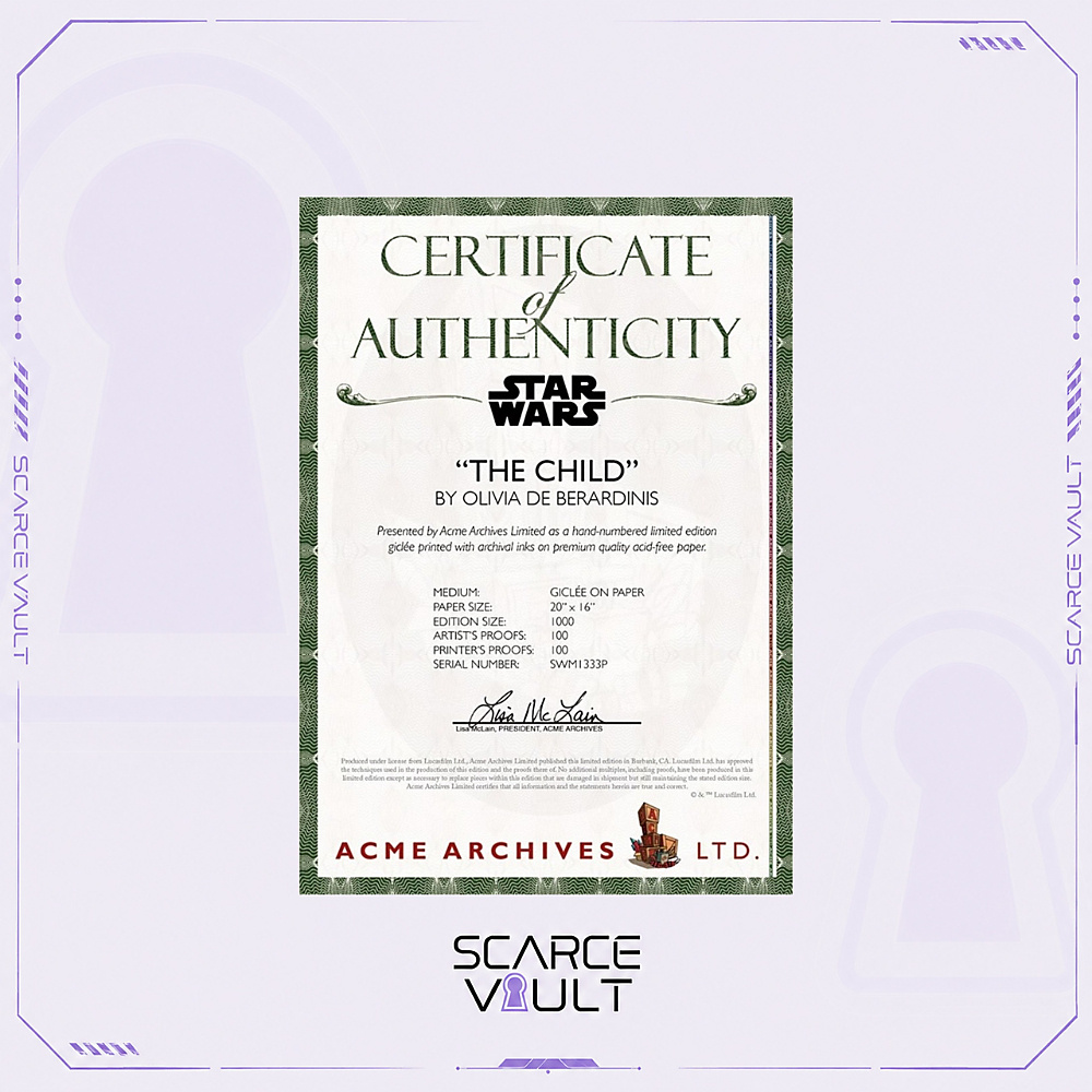 Star Wars The Child Signed Art – 1 of 1,000 (COA)