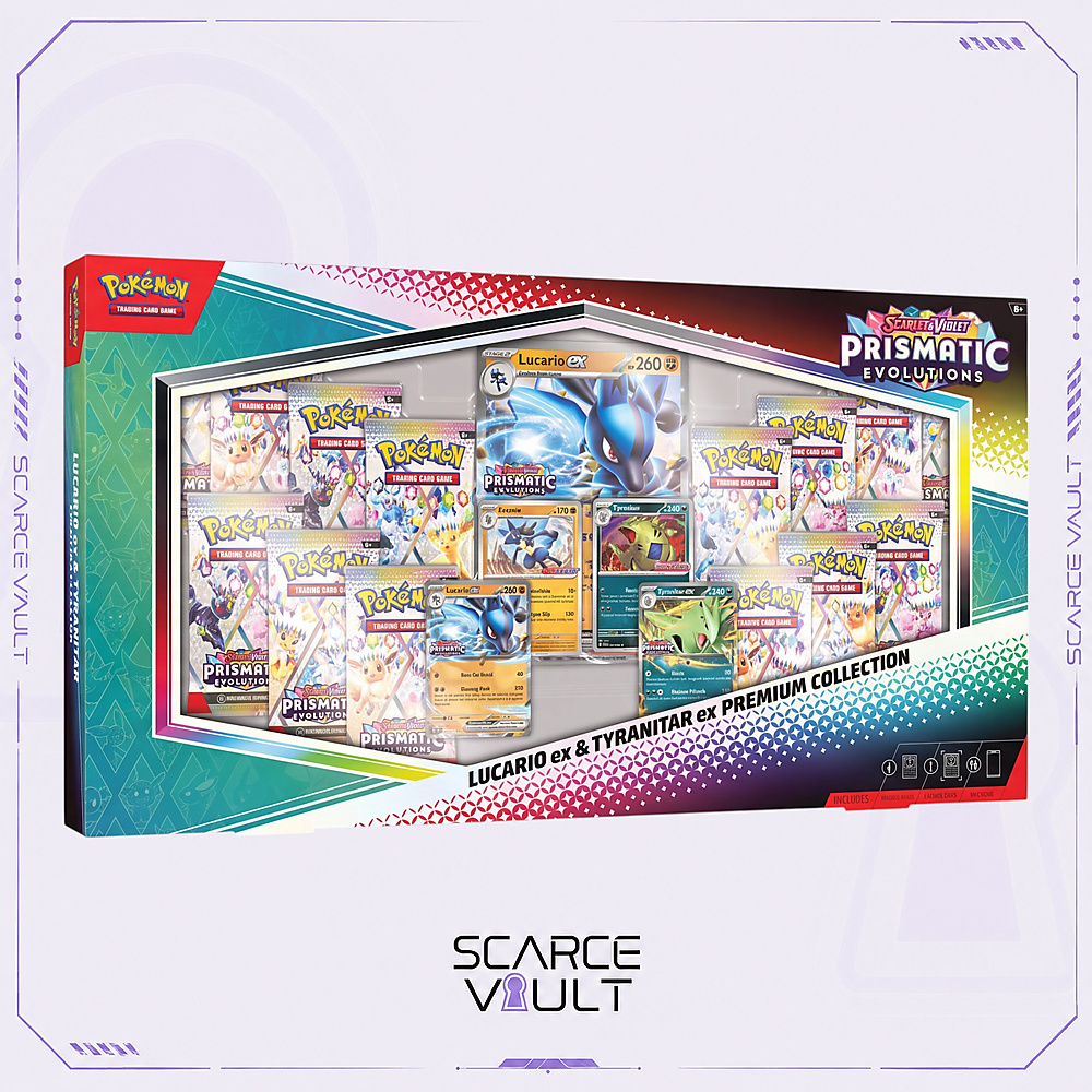 Prismatic Evolutions Lucario Ex & Tyranitar Ex Premium Collection