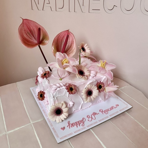 Pink Floral Square