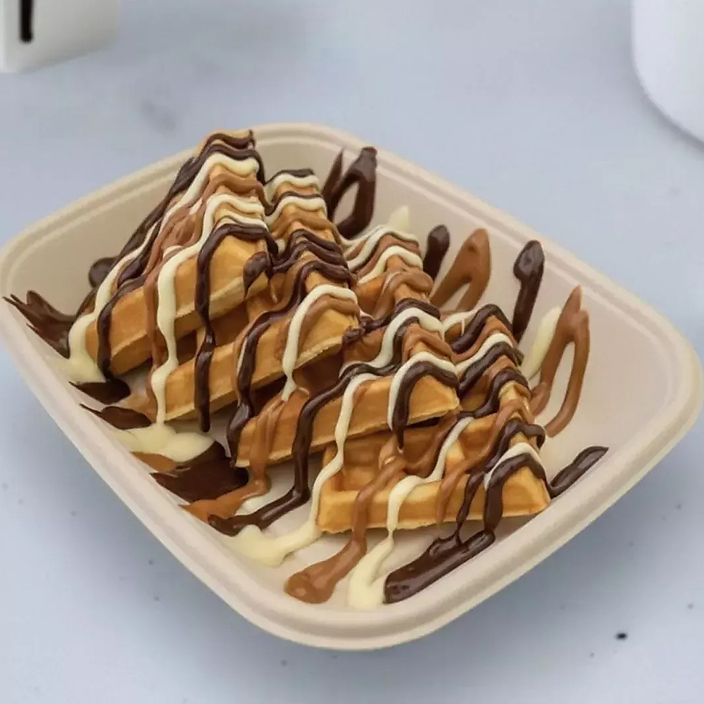 Triple chocolate waffle