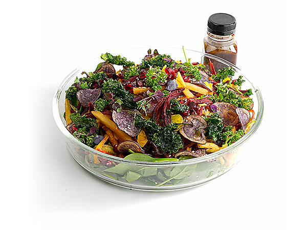 Warm fried Roots Veggie Salad