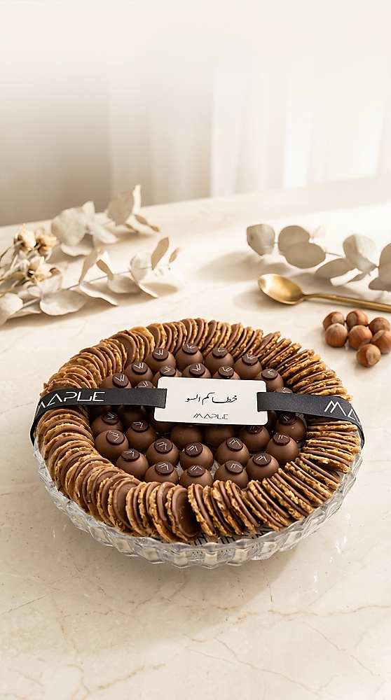 nougatine & caramel with message