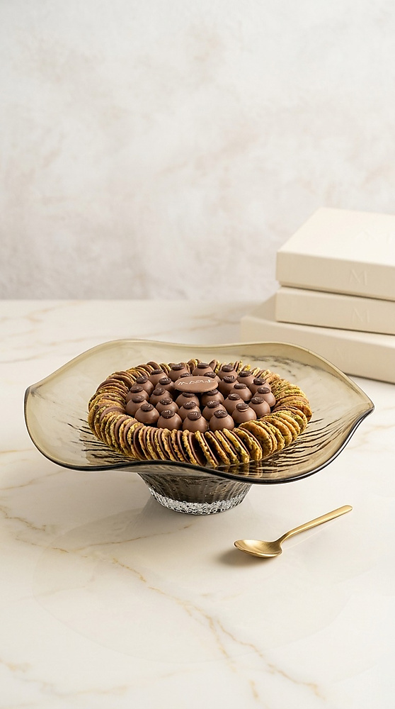 brown crystal chocolate tray..