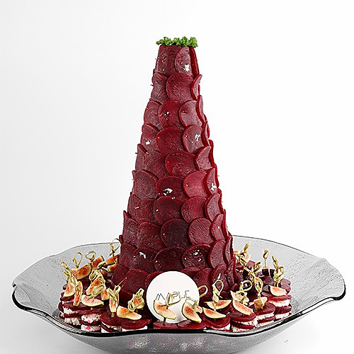 Beetroot Tower with Beetroot clubs