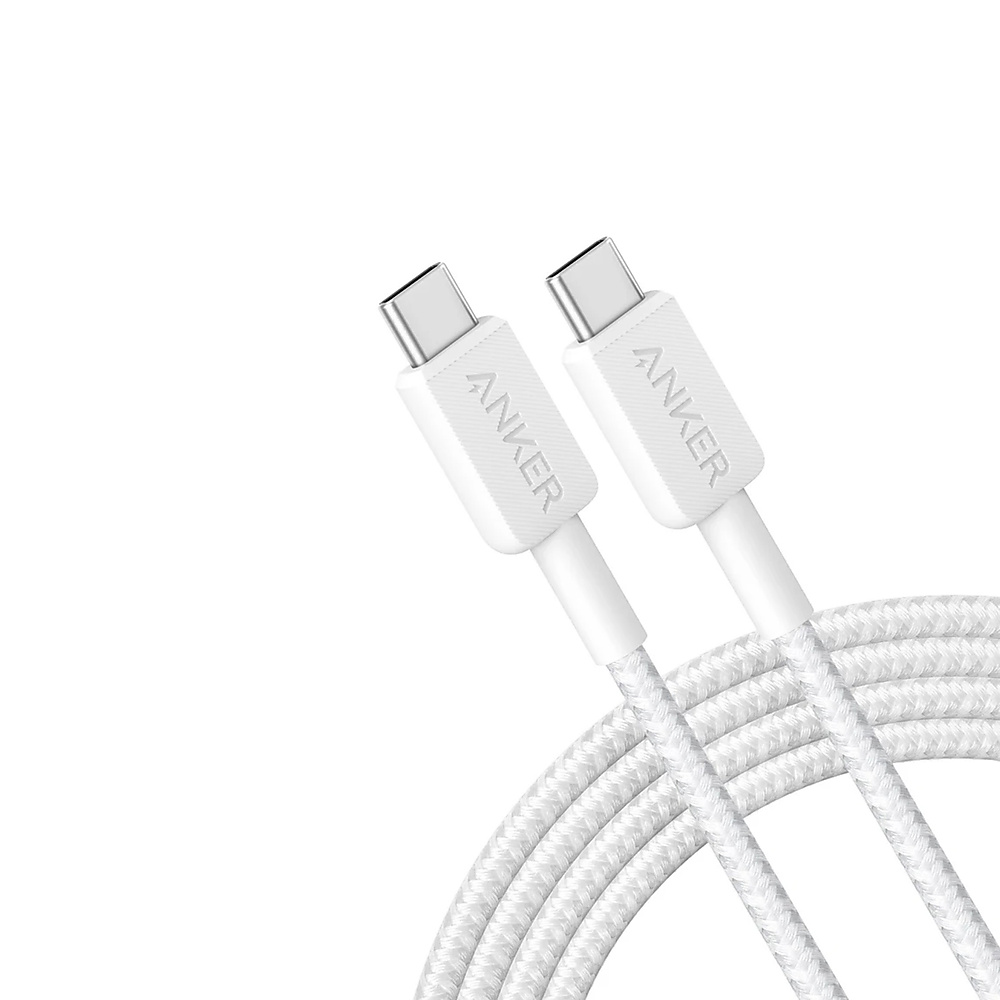 Anker Braided Usb-C To Usb-C Cable 10 Ft (A81F7H21) White