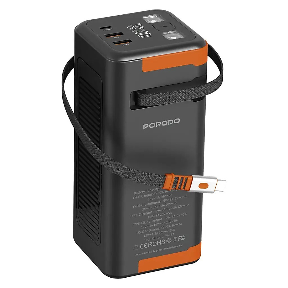 Porodo Power Boost 50000Mah Power Bank Pd 20W - Black