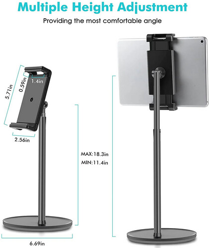 Phone and iPad Stand for Desk - Black