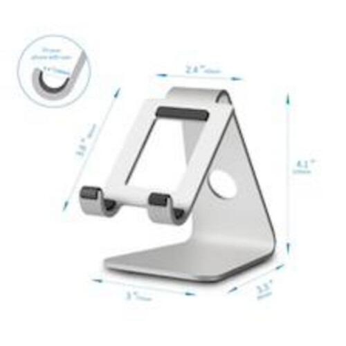 iPad and phone stand - silver