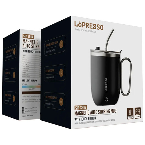 Lepresso Mug Auto Stirring - Black
