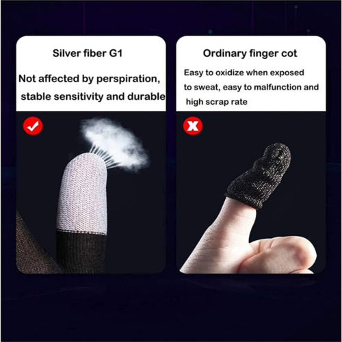 E-Sports Gaming Gloves, Gaming Finger Sleeves, Anti-Sweat Breathable, Thumb Sleeves for Highly Sensi
