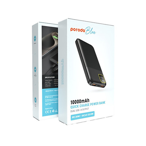 Porodo Blue 10000mAh Black