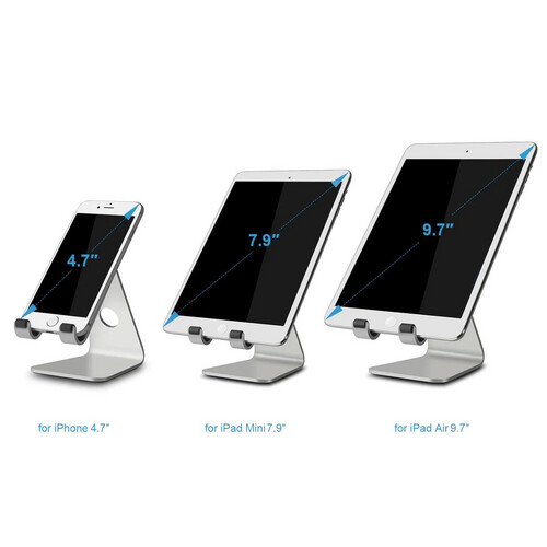 iPad and phone stand - silver