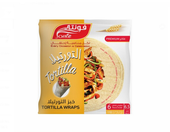 خبز تورتيلا طازج ابيض فونتي