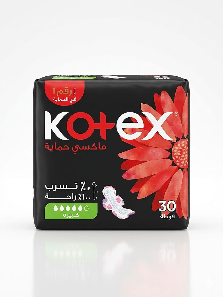 Kotex Large Sanitary Pads, 30 Pads
