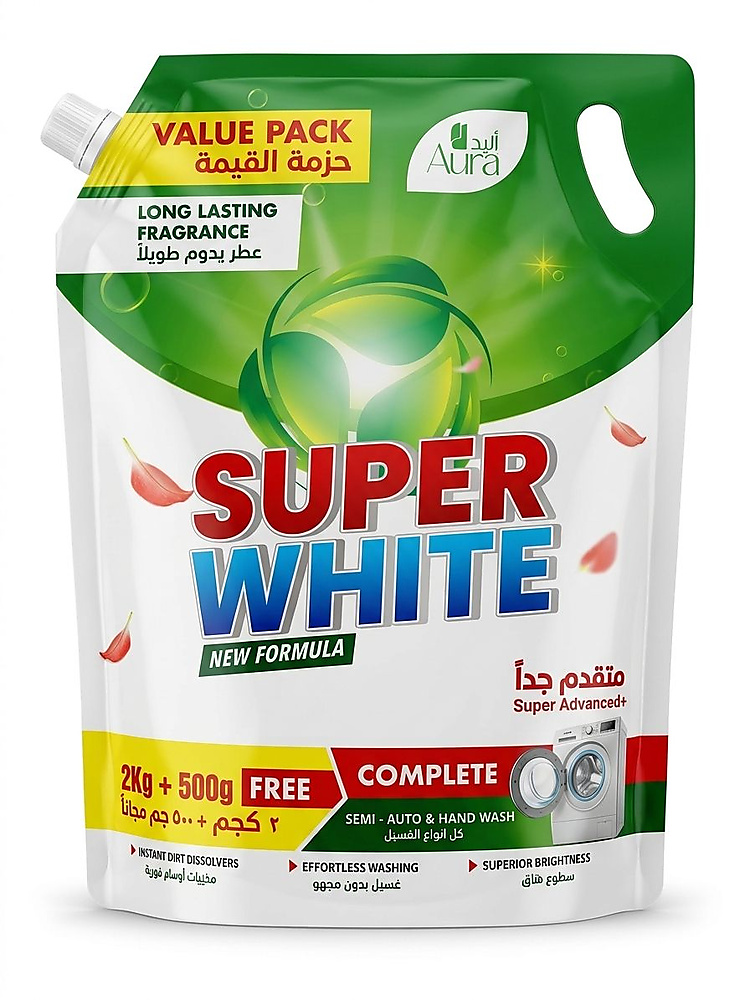 مسحوق غسيل ملابس سوبر وايت 2.5 كجم