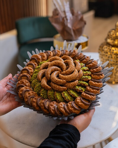 صحن الكوكيز الزجاج الفضي ✨