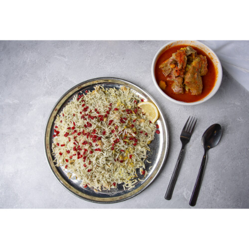 باقلا پلو مع مرق قيمة لحم