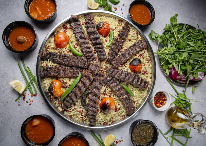 صينية عيش شبنت باجلا كباب