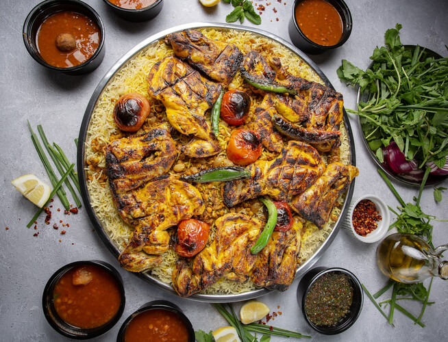 صينية بخاري دجاج مشوي