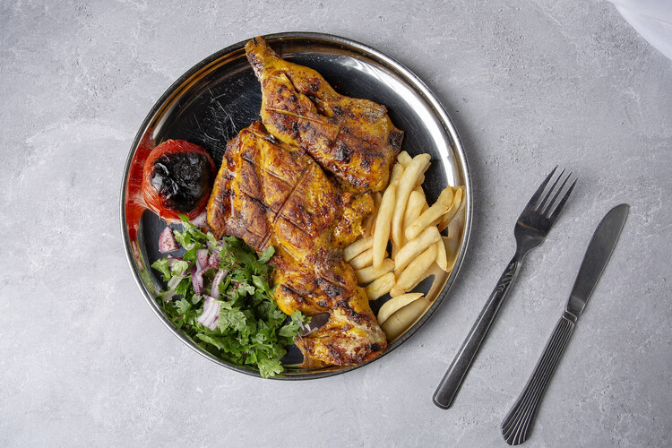 نصف دجاج مشوي