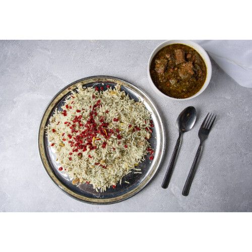 باقلي پلو مرق شبزي