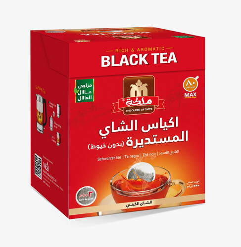 أكياس شاي أسود مستديرة 80 كيس وزن الباكيت 240جرام (3gm/Tea Bag)