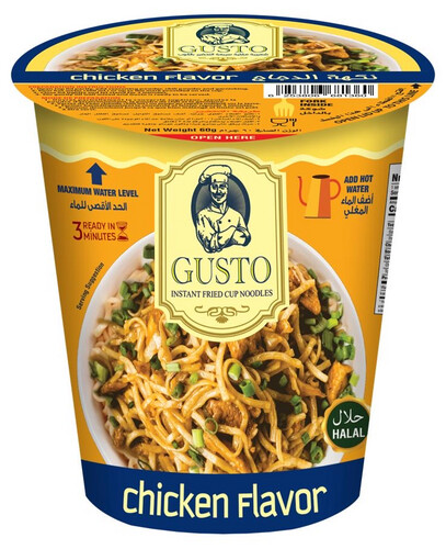 كوب GUSTO من النودلز سريعة التحضير بنكهة الدجاج
