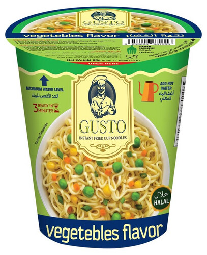 كوب GUSTO من النودلز سريعة التحضير بنكهة الخضار