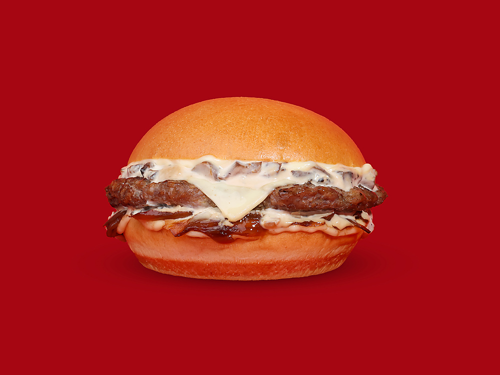 Mushroom burger beef sandwich