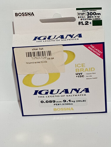 خيط الإغوانا 8x جديلة الجليد 300 متر #20 رطل