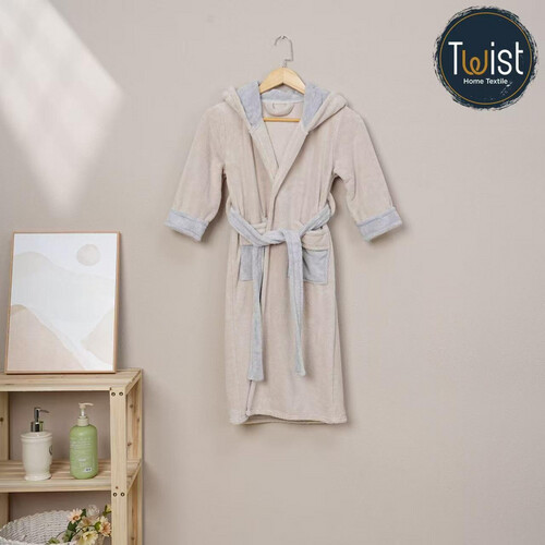 KIDS BATHROBE - LT BEIGE