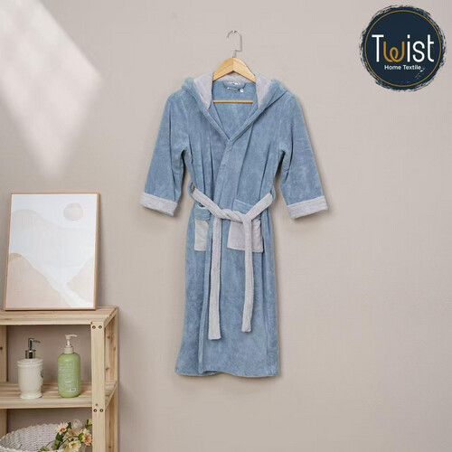 KIDS BATHROBE - LT GREY