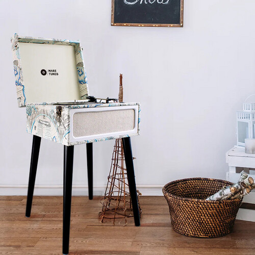 Self Standing Retro Record Player - RP-02 Map color