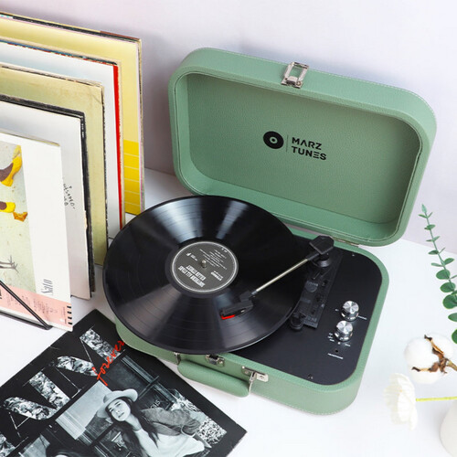 Portable Retro Record Player - RP-05 Green