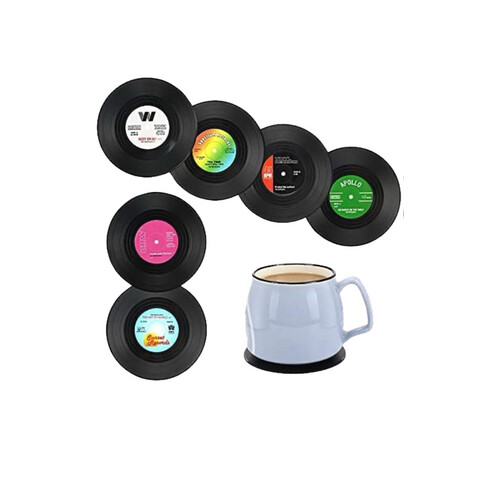 vinyl coasters 6 pcs