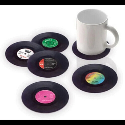 vinyl coasters 6 pcs