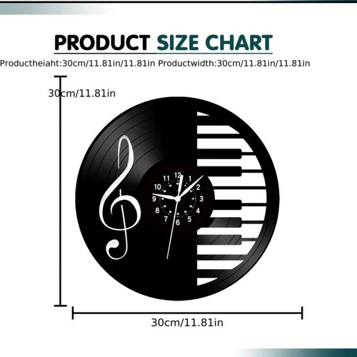 Vinyl Wall Clock , piano