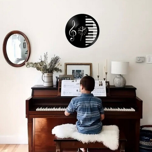 Vinyl Wall Clock , piano