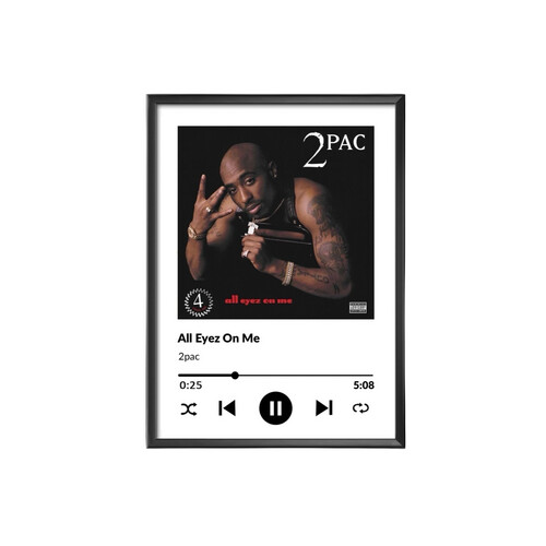 2pac - Frame with Hight Quality Canvas Materials Size 40 X 50