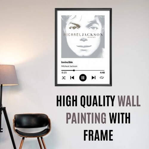 Micheal Jackson - Frame with Hight Quality Canvas Materials Size 40 X 50