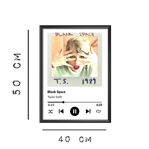 Taylor Swift  - Frame with Hight Quality Canvas Materials Size 40 X 50